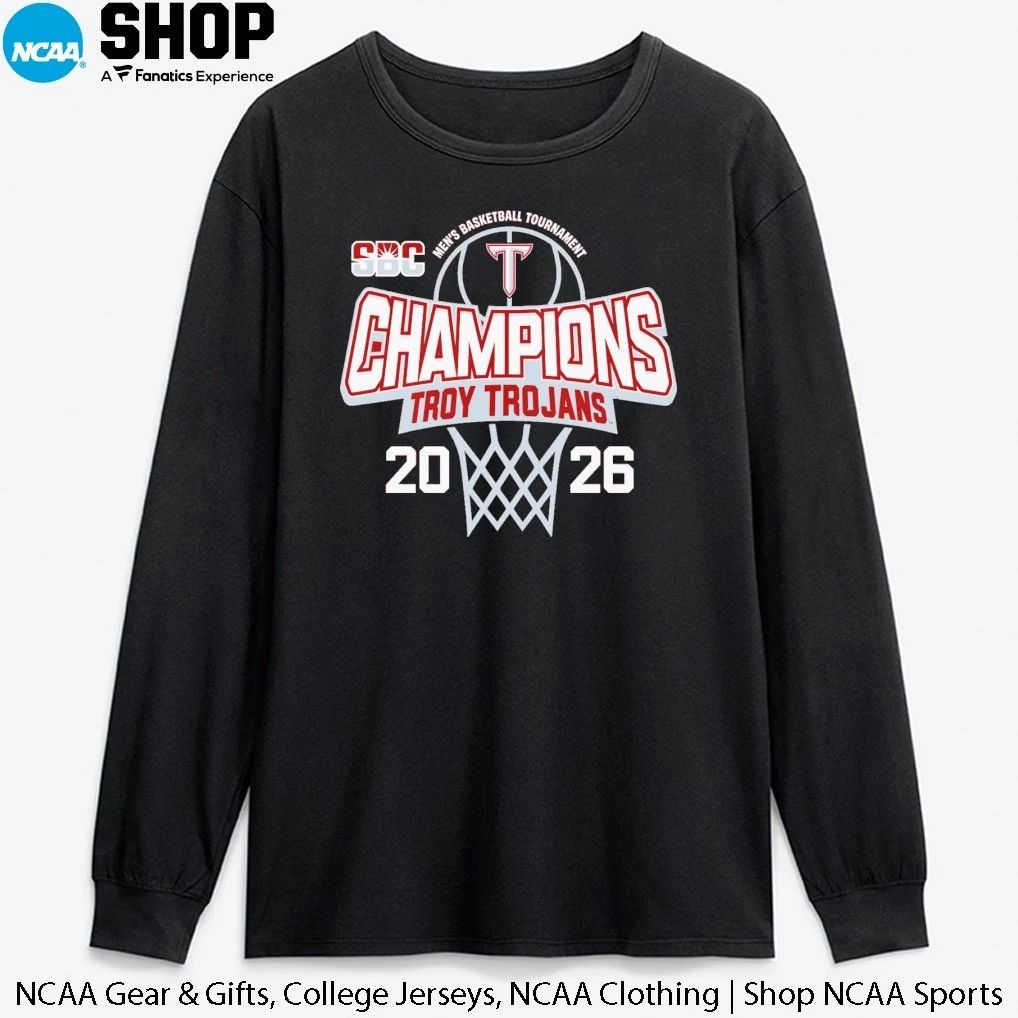 Troy University Trojans 2026 Sun Belt Men’s Basketball Tournament Champions T-Shirt