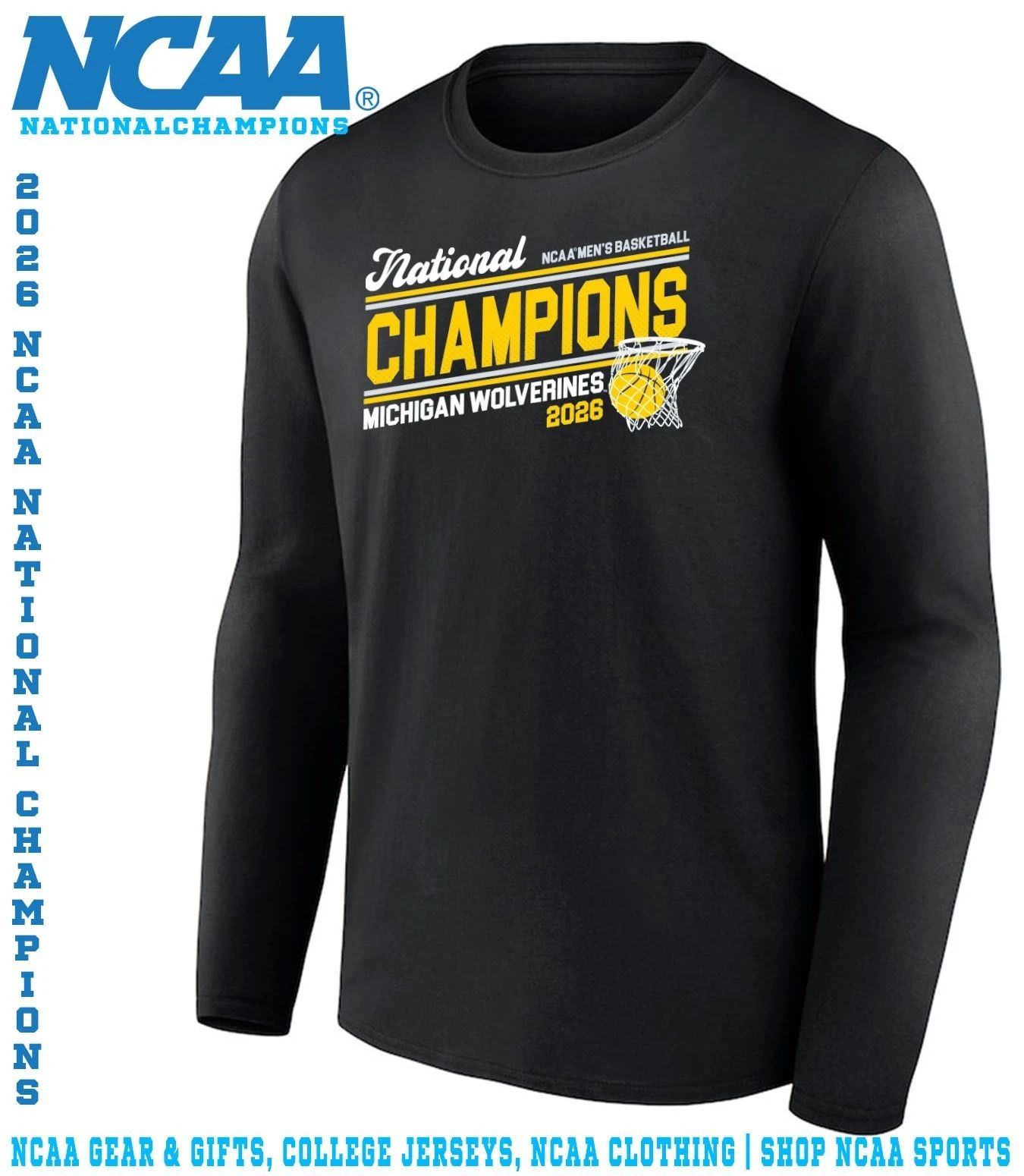 Michigan 2026 Basketball National Champions Action Play shirt