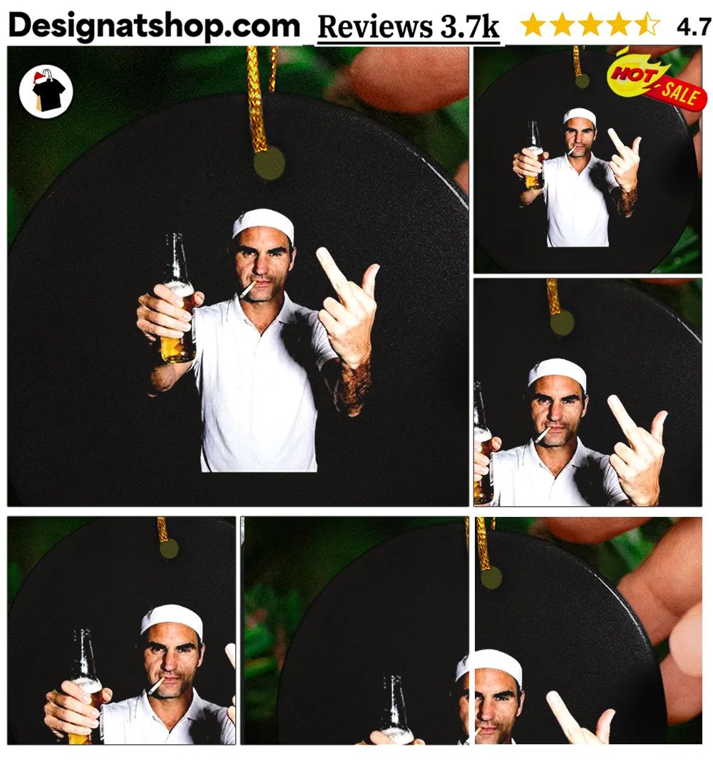 Roger Federer Beer Smoking And Middle Finger shirt