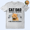Custom Photo Cat Dad The Man The Myth The Snack Dealer - Personalized T Shirt