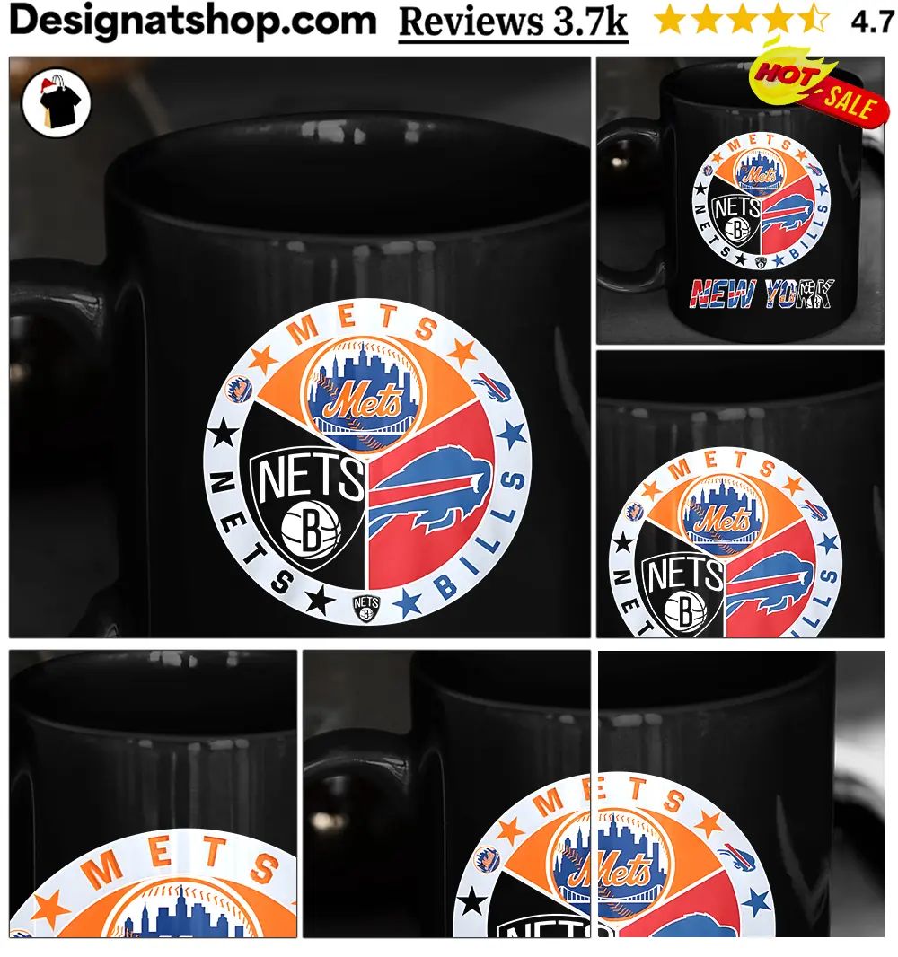New York Sports teams Mets Nets Bills logo shirt