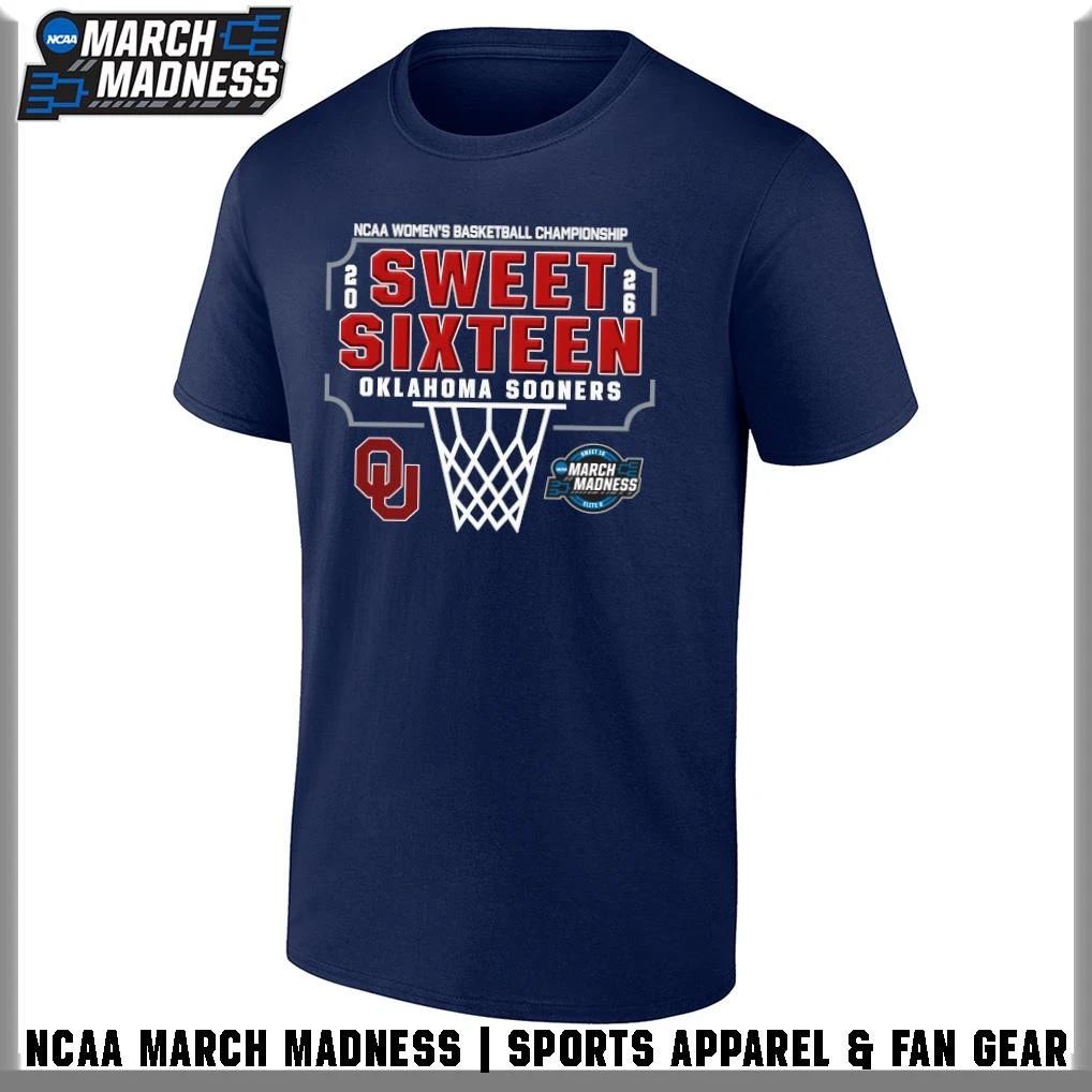 Oklahoma Sooners 2026 NCAA Women’s Basketball Tournament March Madness Sweet Sixteen T-Shirt