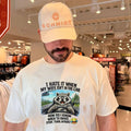 I hate it when my wife isn’t in the car how do I know when to brake stop turn or park cartoon racoon shirt