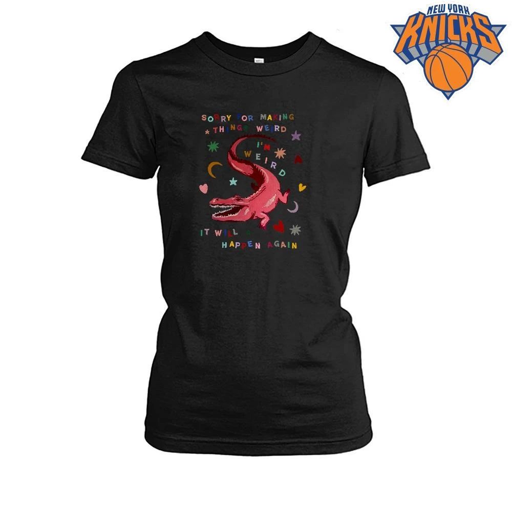 Sorry for Making Things Weird Cute Pink Alligator Funny Weirdo Shirt