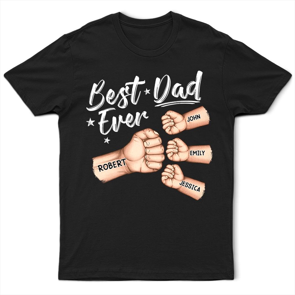 Best Dad Grandpa Ever Fist Bump - Personalized T Shirt