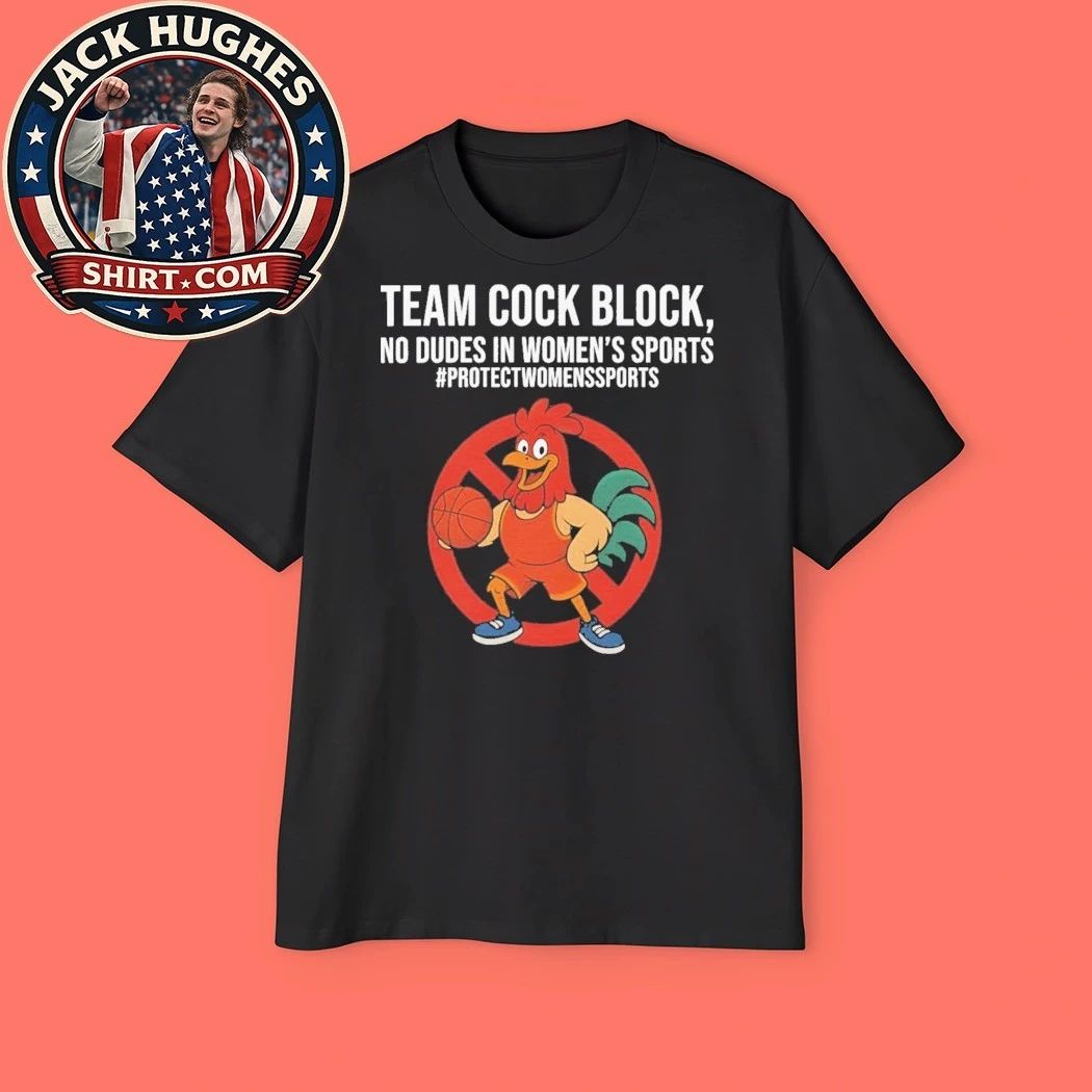 Team Cock Block Shirt – Bold Rooster Basketball Block Graphic Protest T-Shirt