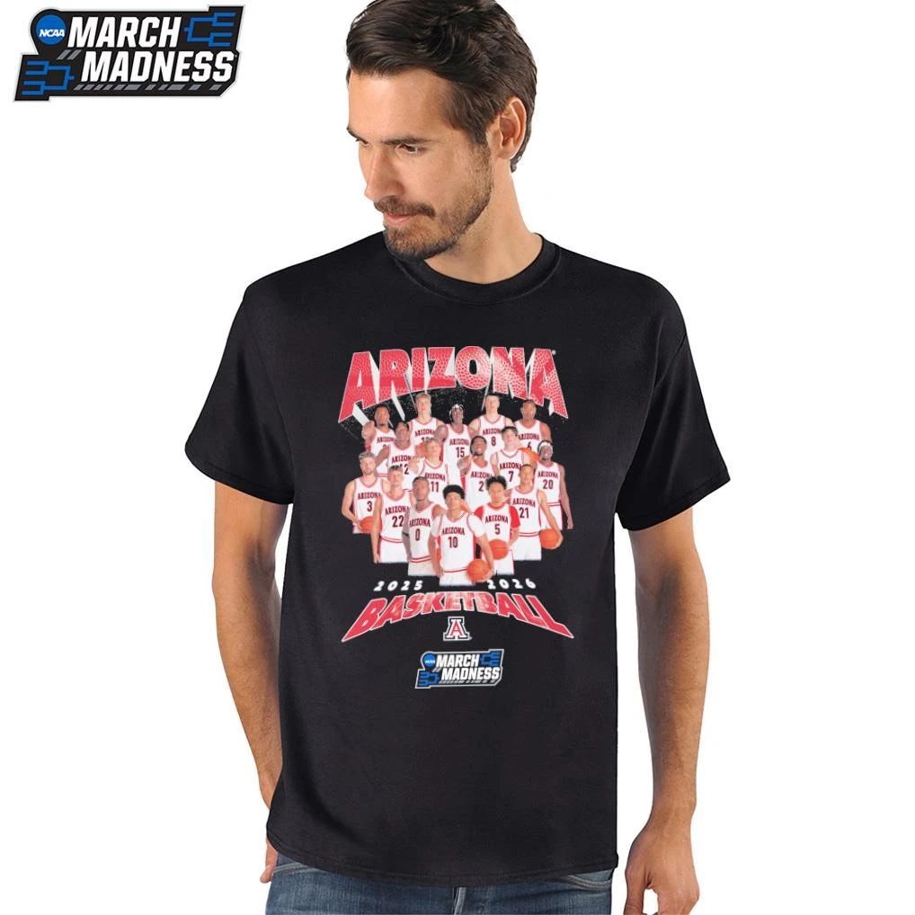 Arizona Wildcats Men’s Basketball Team 2025-26 March Madness T-Shirt