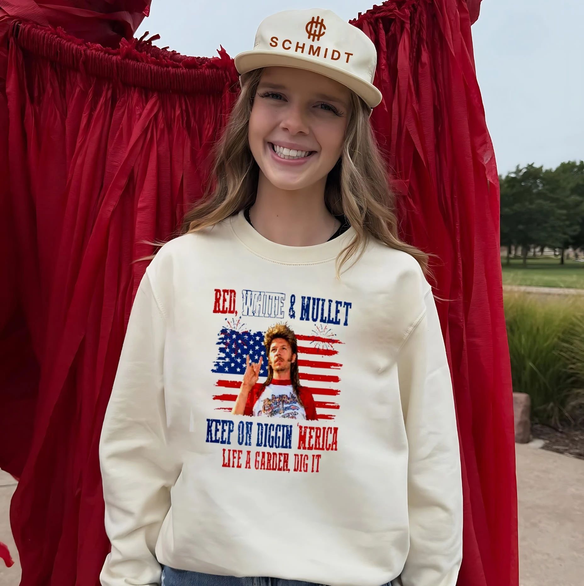 Joe Dirt Red White And Mullet Keep On Diggin Merica 4th Of July Shirt