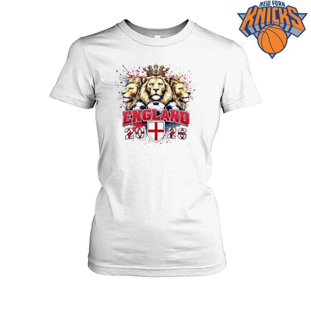 Crowned Three Lions England World Cup 2026 Shield T-Shirt