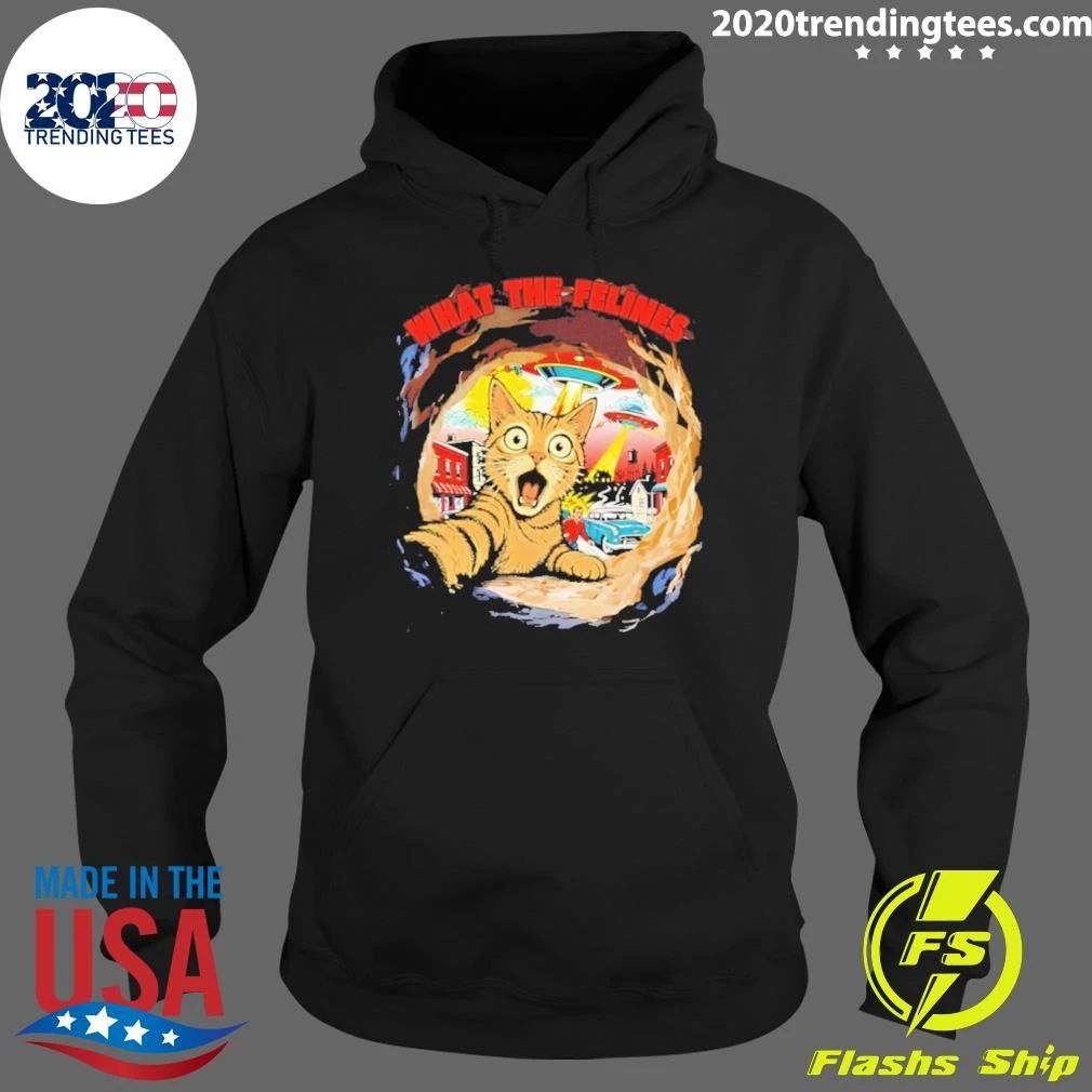 Cat What The Felines Ufo Comic Shirt