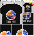 Knicks Rangers Yankees Giants teams New York sports logo circular shirt