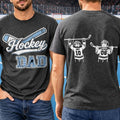 Hockey Dad Mom Kids Backside - Personalized T Shirt
