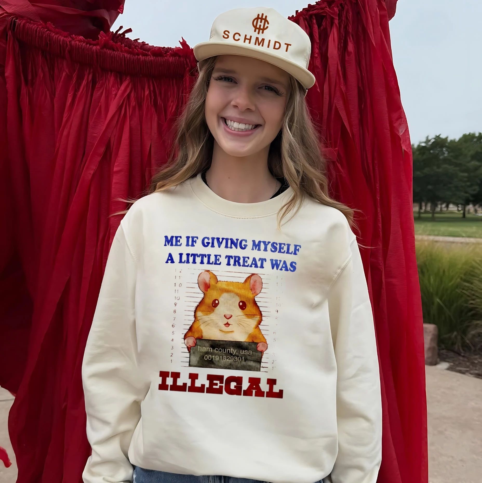 Me if Giving Myself a Little Treat Was Illegal Hamster Mugshot shirt