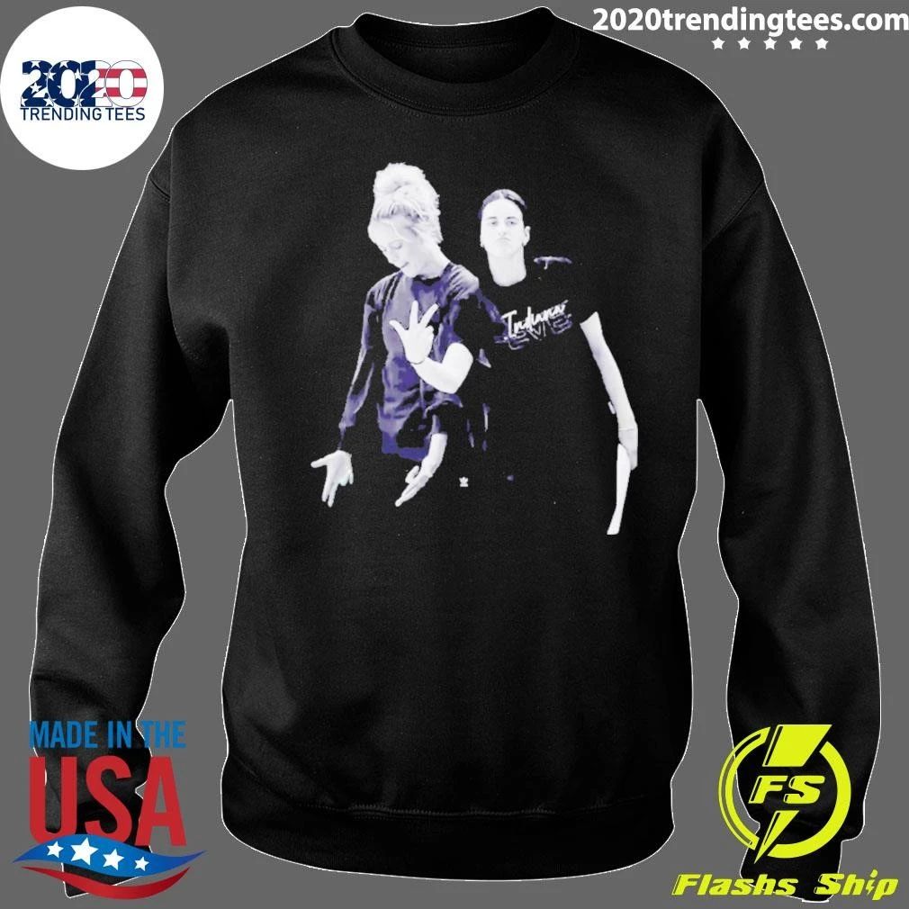 Caitlin Clark And Sophie Cunningham Black And White Duo Photo Shirt