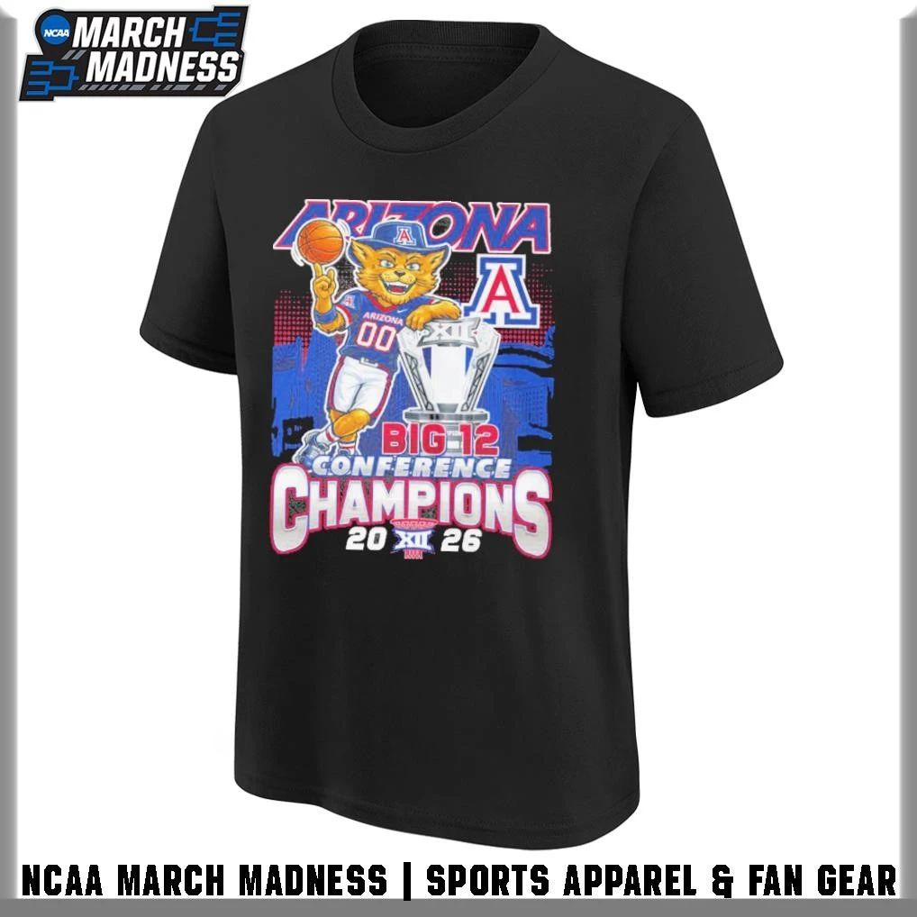 Arizona Wildcats Mascot 2026 Big 12 Men’s Basketball Tournament Champions T-Shirt