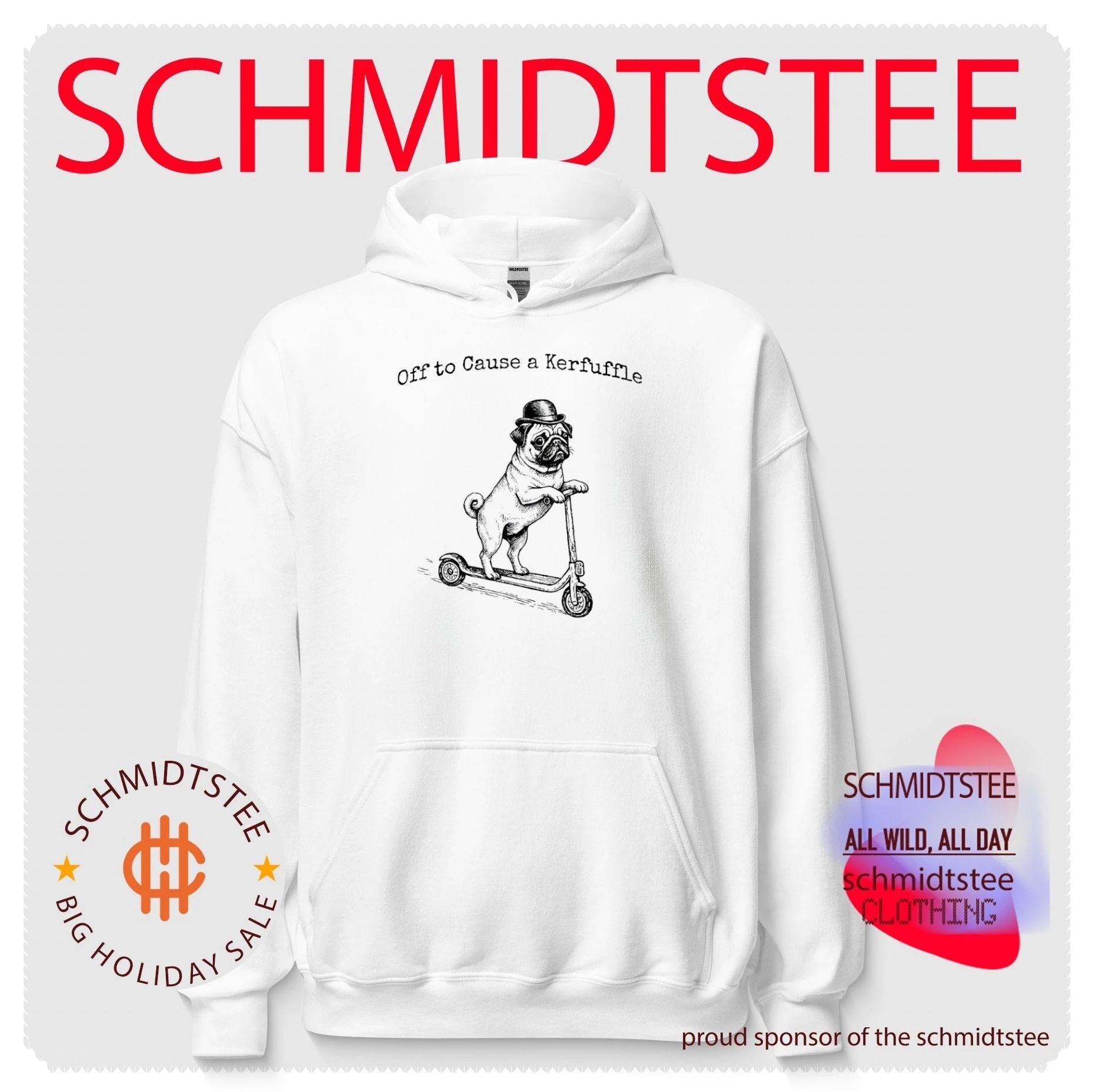 Off to cause Kerfulffle Pug illustration shirt