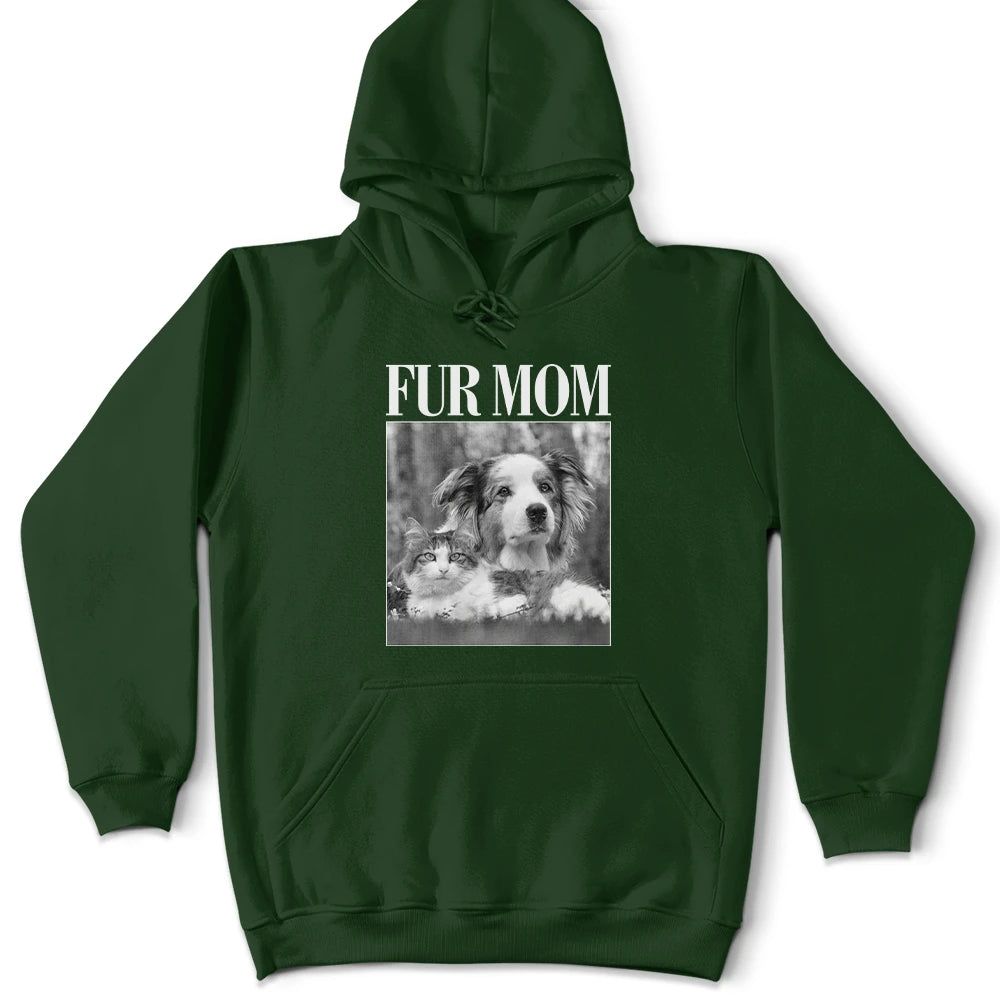 Custom Photo Dog Mom Dog Dad Grayscale Vintage - Personalized T Shirt