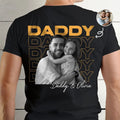 Custom Photo B&W Dad Grandpa Title - Personalized T Shirt