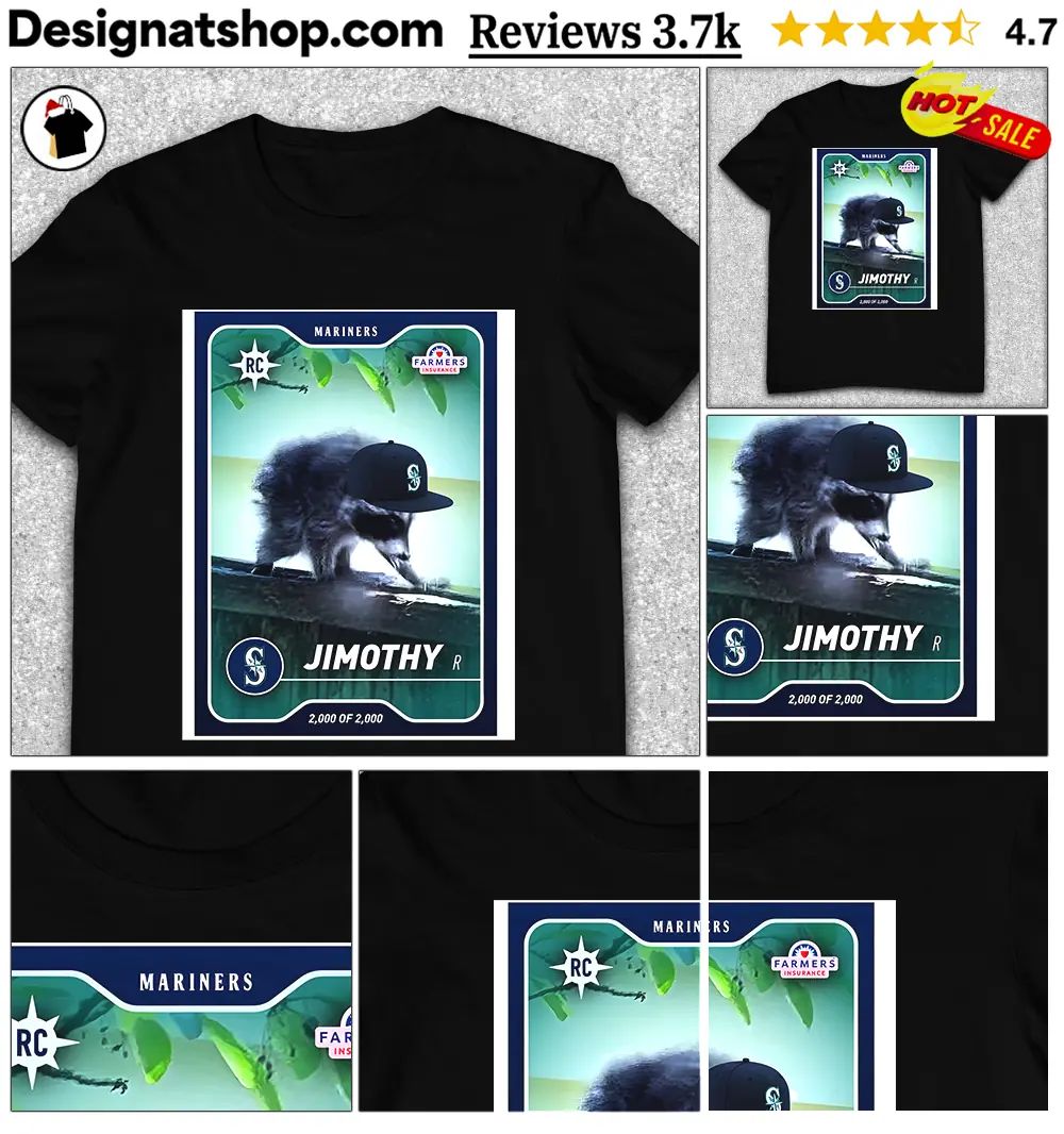 Seattle Mariners Jimothy Seattle Raccoon baseball card shirt