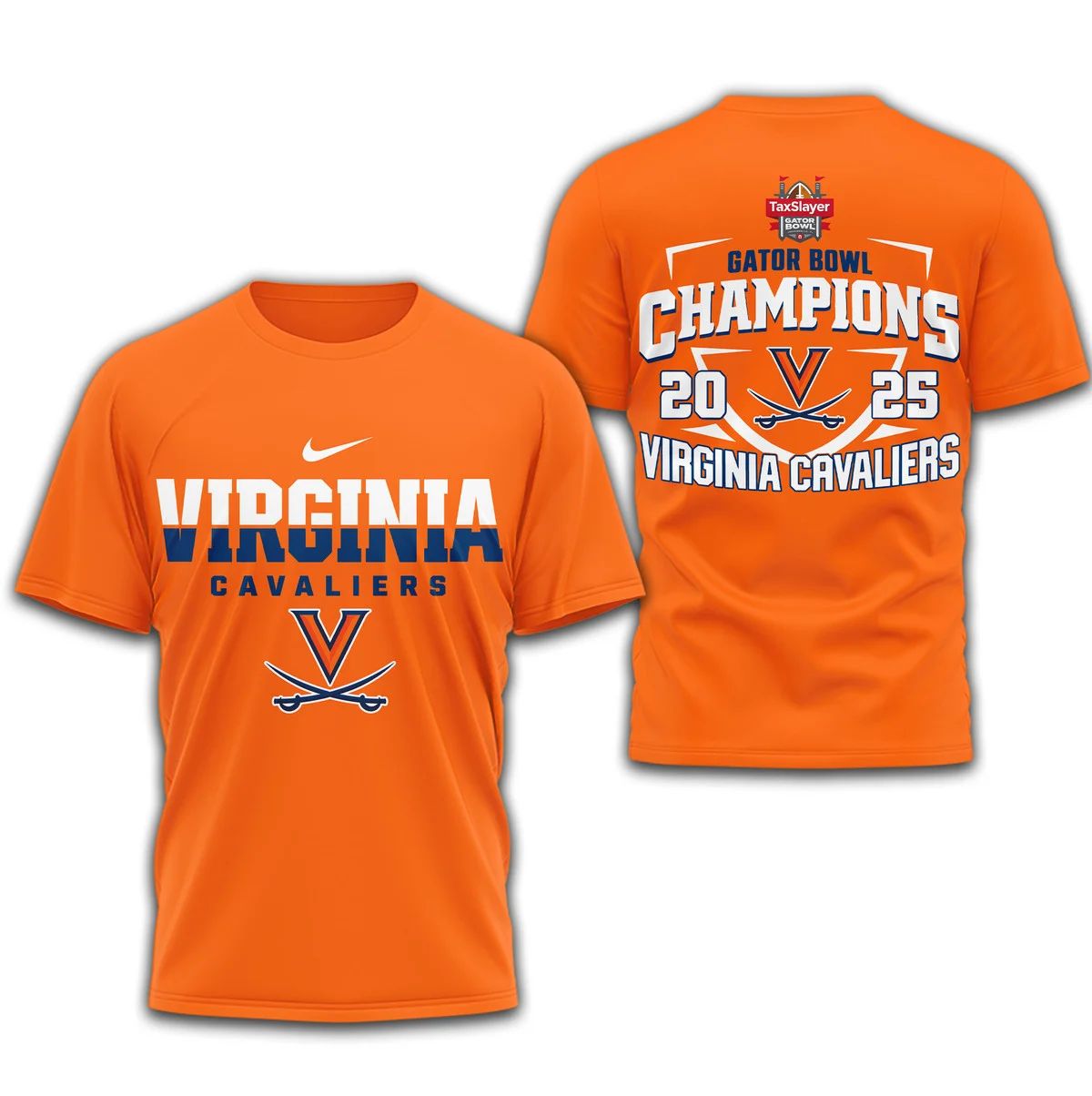 Virginia Cavaliers NCAA Gator Bowl Champions 3D TShirt
