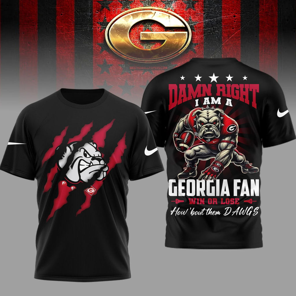Georgia Bulldogs Damn Right Fan T-Shirt