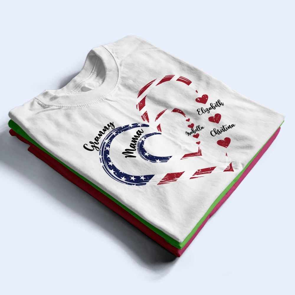 Mom's Grandma's Sweethearts Independence Day - Personalized T Shirt