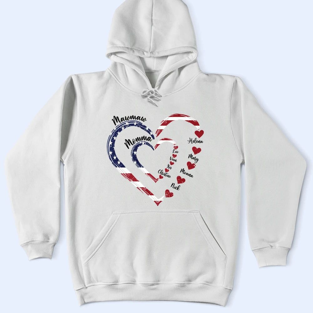 Mom's Grandma's Sweethearts Independence Day - Personalized T Shirt