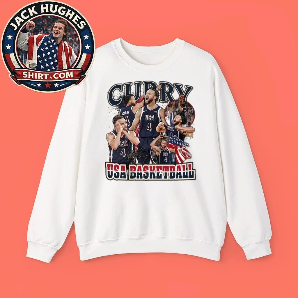 Youth Stadium Essentials Stephen Curry White USA Basketball Gold Medal Moments T-Shirt