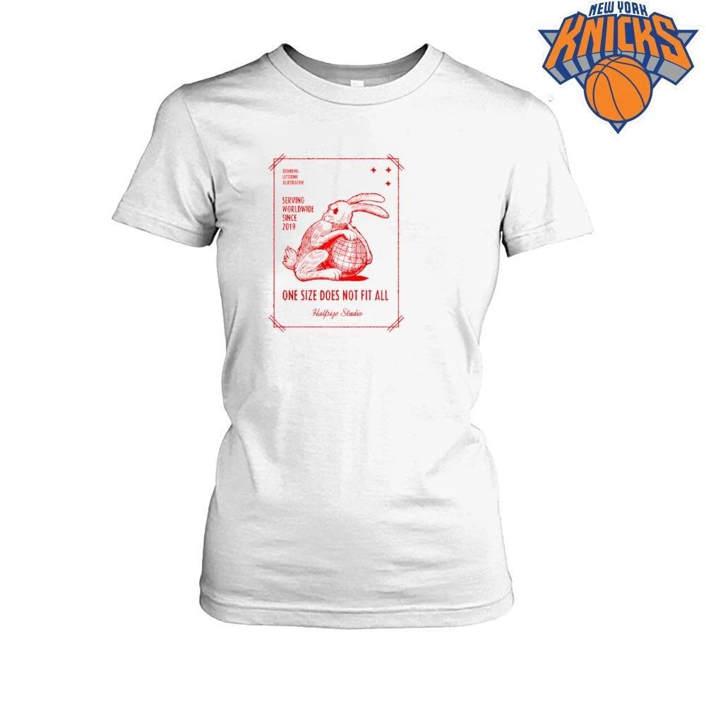 One Size Does Not Fit All Halfsize Studio Serving Worldwide Rabbit Globe shirt