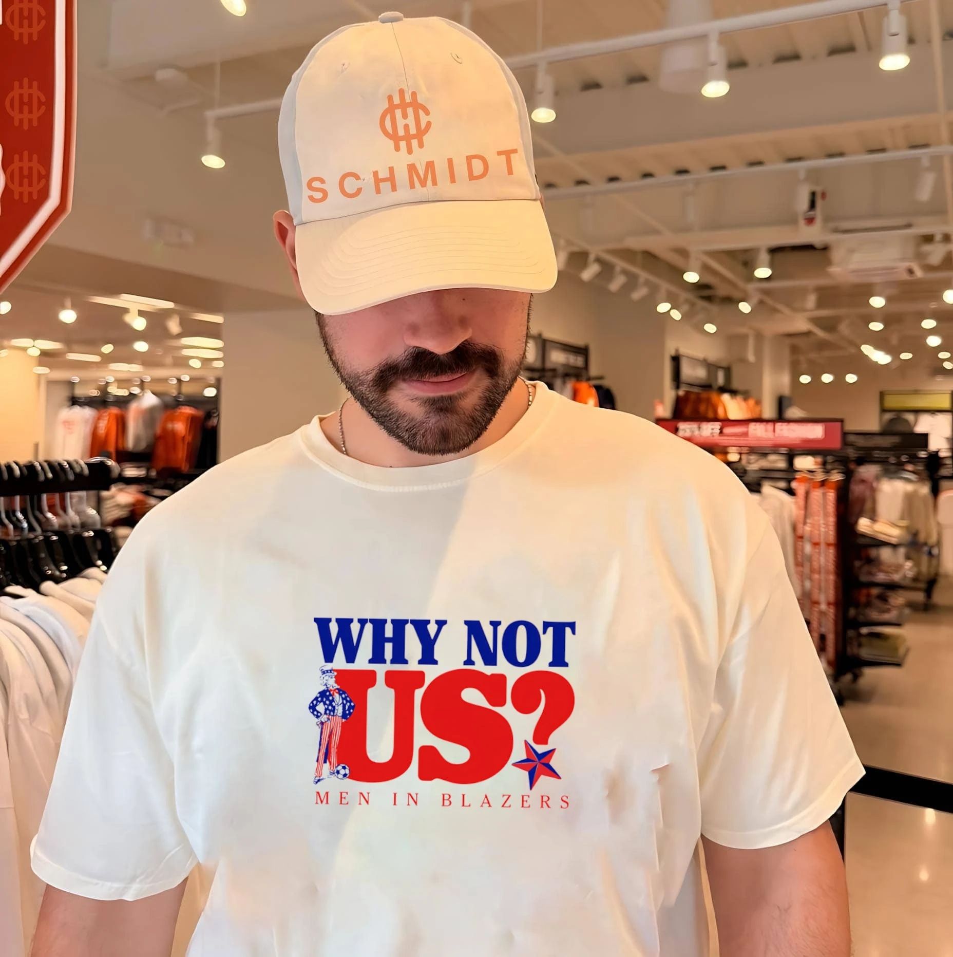 Why Not Us Men in Blazers Soccer Uncle Sam shirt