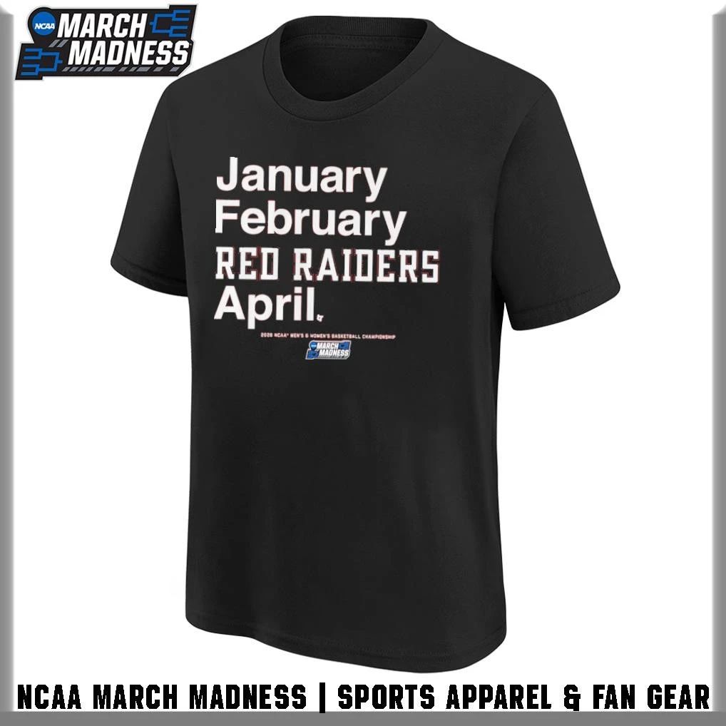Texas Tech Red Raiders Men’s and Women’s Basketball 2026 March Madness Month T-Shirt