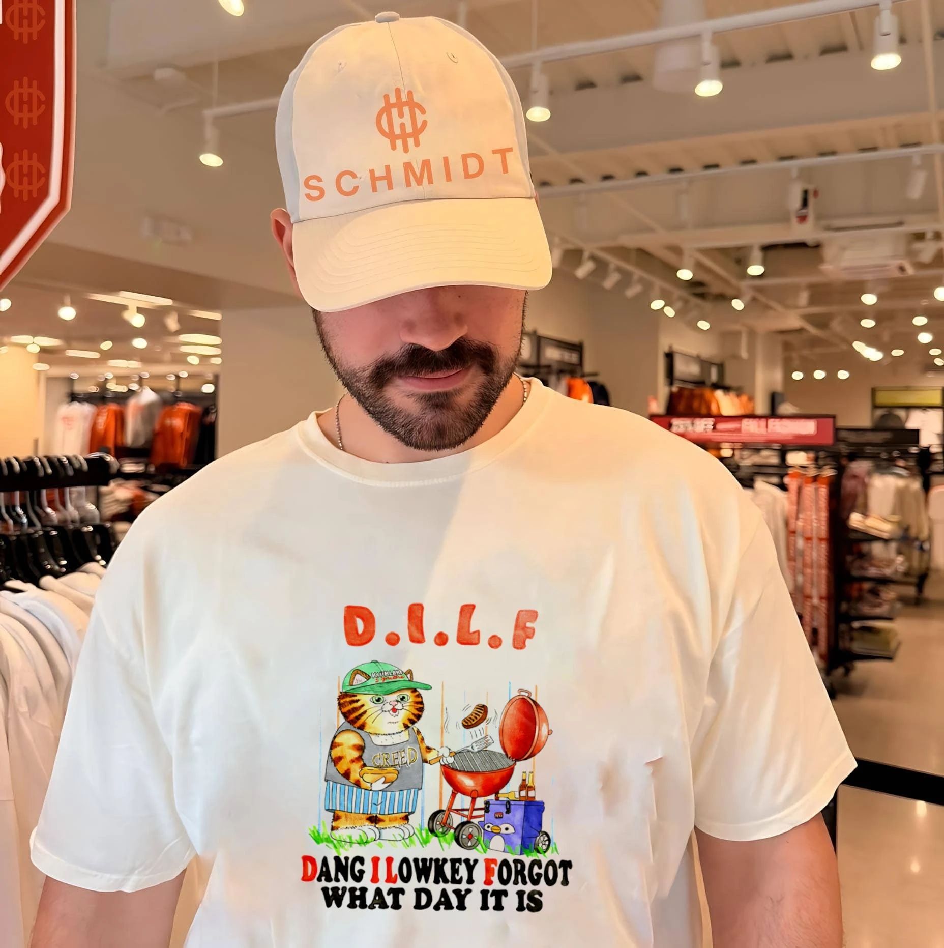 DILF Dang I Lowkey Forgot What Day It Is Cat Grilling shirt