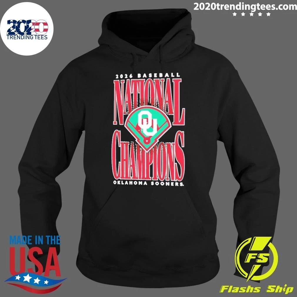 Oklahoma Sooners 2026 NCAA Baseball Men’s College World Series National Champions Large Type Field Shirt
