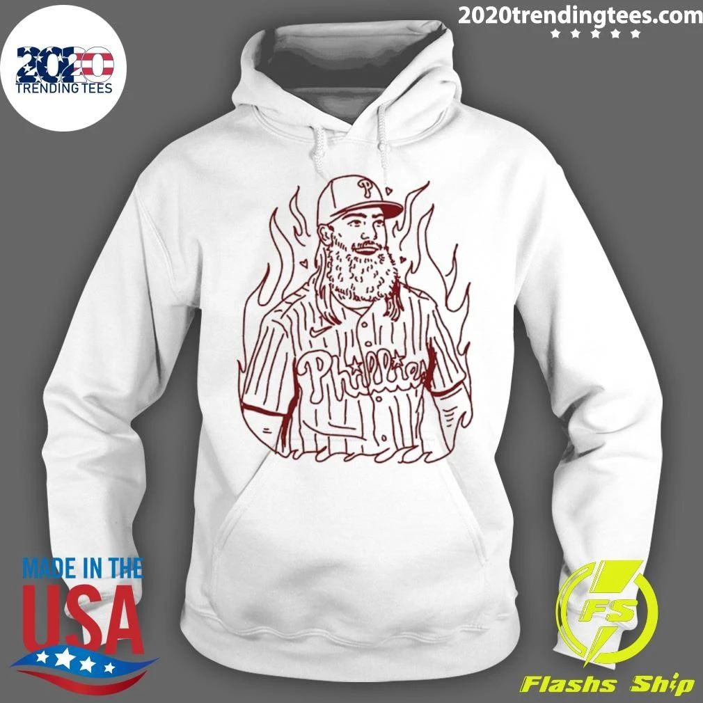 Philadelphia Phillies Brandon Marsh Sketch Flame Sh