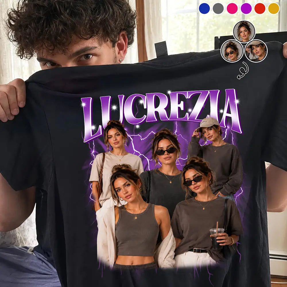 Custom Photo Collage Portrait Vintage Bootleg Shirt - Personalized T Shirt