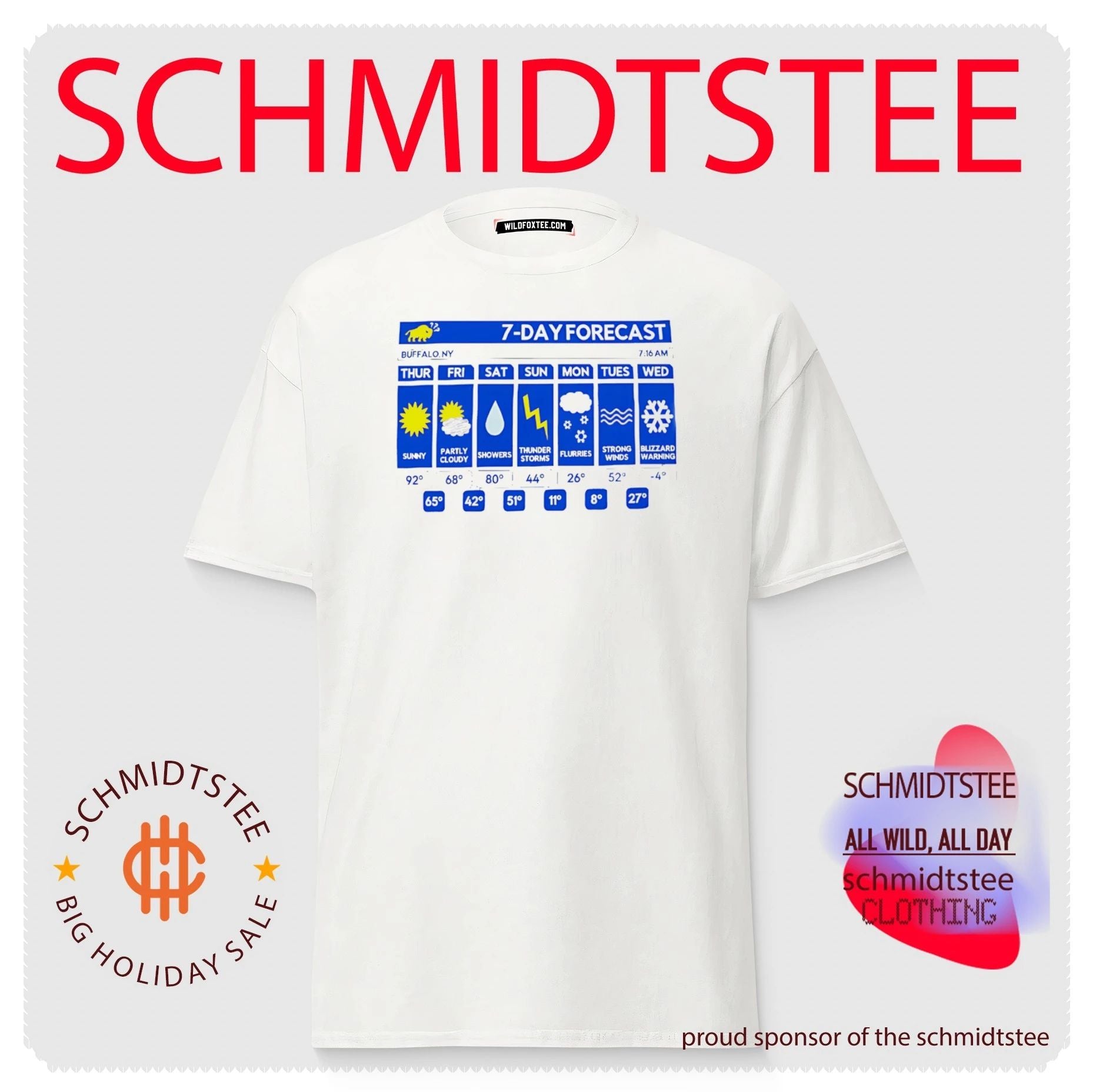 Buffalo NY 7-Day Forecast Weather Humor shirt