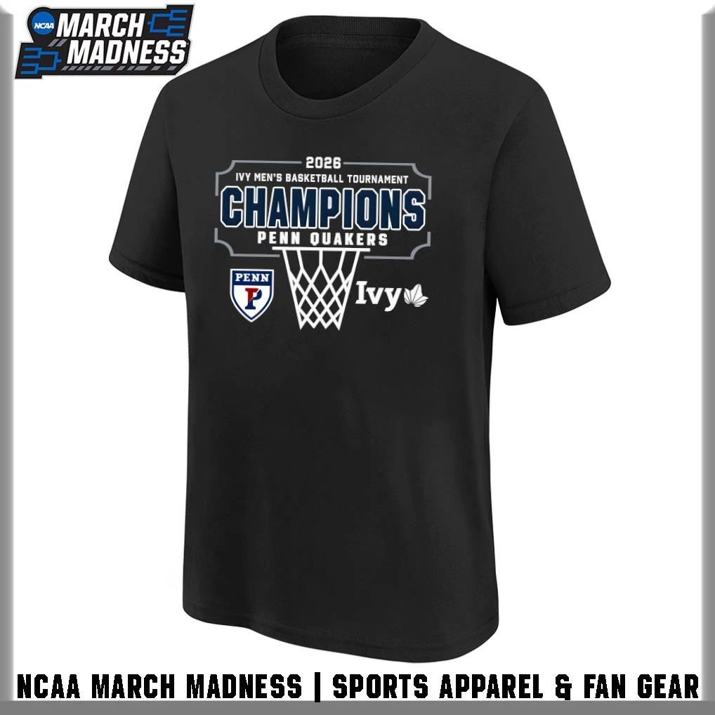 Penn Quakers 2026 Ivy Men’s Basketball Conference Tournament Champions T-Shirt
