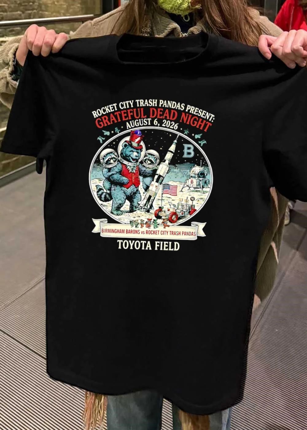 Rocket City Trash Pandas Grateful Dead Night August 6 2026 Toyota Field T-Shirt