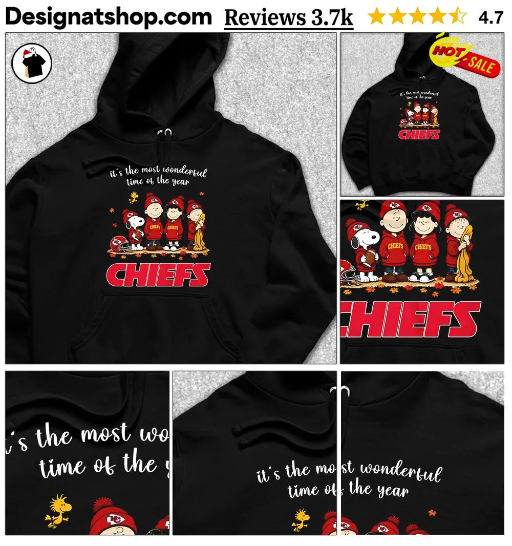 Peanuts Characters Kansas City Football Fans It’s The Most Wonderful Time Shirt