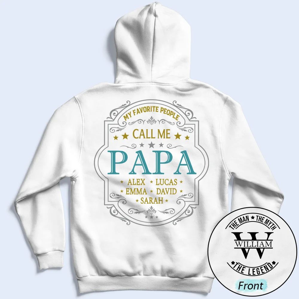 My Favorite People Call Me Grandpa Dad Vintage Label - Personalized T Shirt