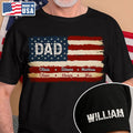 Stars & Stripes US Flag American Dad Grandpa - Personalized T Shirt