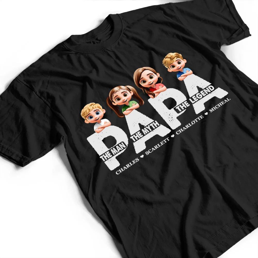 Dad Papa The Man The Myth The Legend - Personalized T Shirt