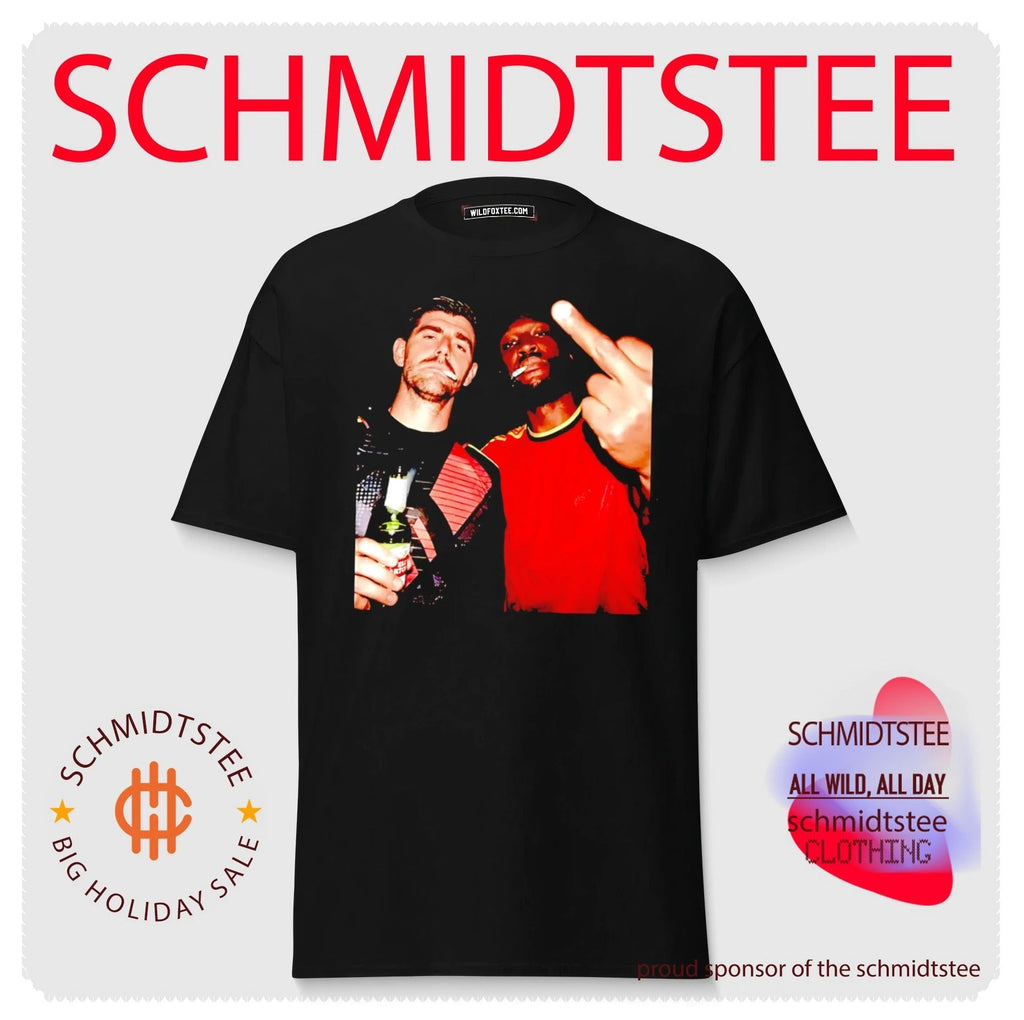 Thibaut Courtois and Romelu Lukaku Belgium National Team middle finger shirt