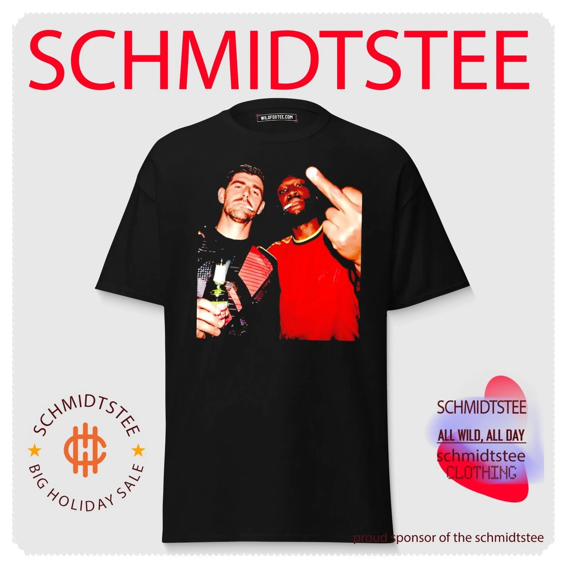 Thibaut Courtois and Romelu Lukaku Belgium National Team middle finger shirt