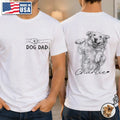 Custom Photo Pencil Sketch Dog Mom Dog Dad Hand Punch - Personalized T Shirt