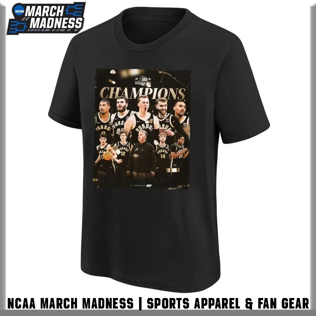 Purdue Boilermakers Men’s Basketball Big Ten 2026 Champions Of The Midwest T-Shirt
