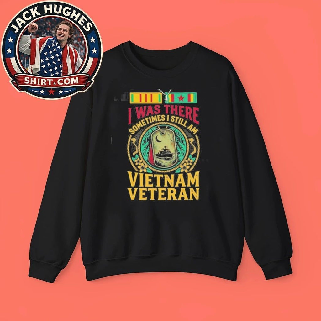 I Was There Vietnam Veteran Dog Tag Amp River Boat Ribbon Design Shirt