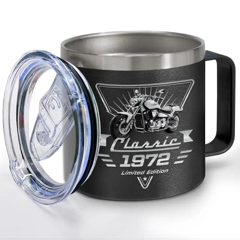 Custom Photo Classic Car Limited Edition - Personalized 14oz Stainless Steel Tumbler With Handle