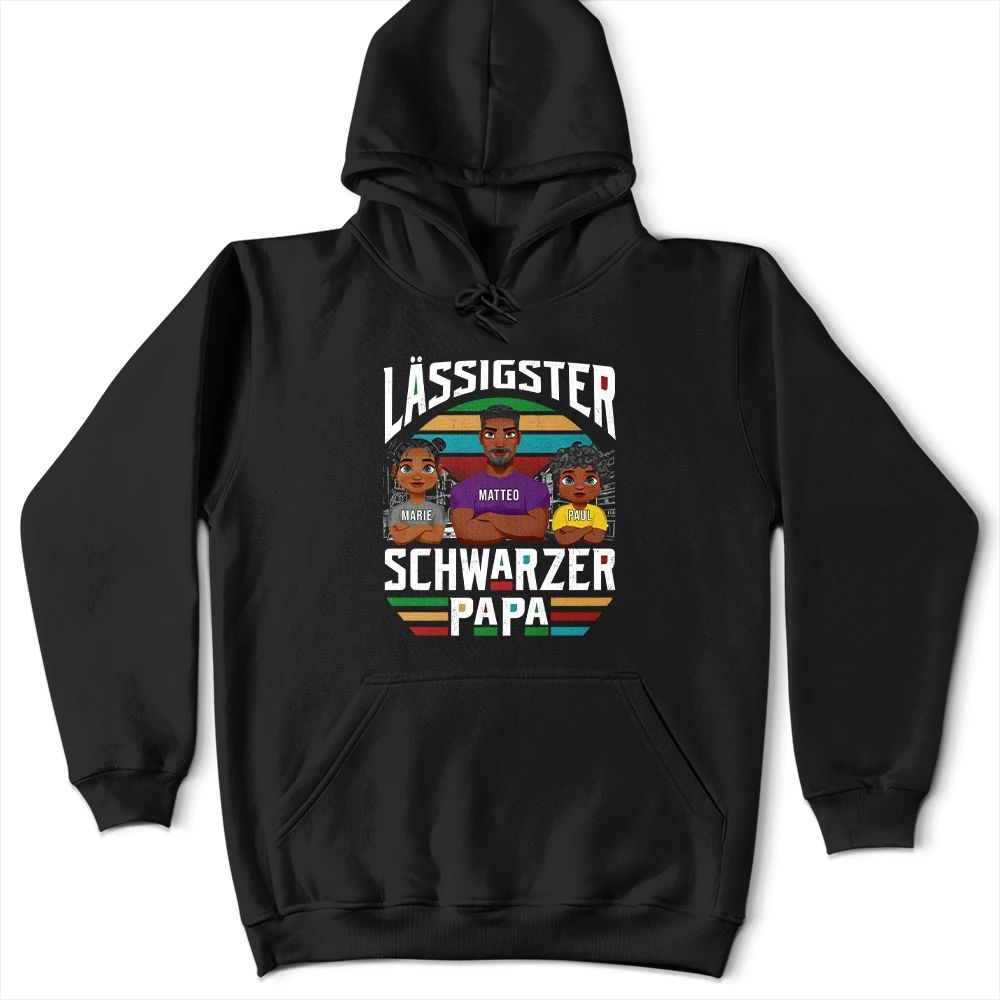 Lässigster Schwarzer Papa - Personalisiertes T Shirt