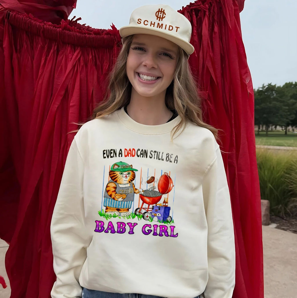 Even a Dad Can Still Be a Baby Girl funny cat shirt
